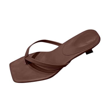 Sandals for Women Casual Summer Womens Fall Fashion Square Toe Flip Flops Beach Summer Sandals