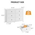 thumbnail image 2 of 6 Drawer Dresser for Bedroom, Wooden Dresser with Deep Storage Drawers & Metal Knobs, Modern Chest of Drawers for Bedroom, Entryway, Hallway, Kids Room, 2 of 8