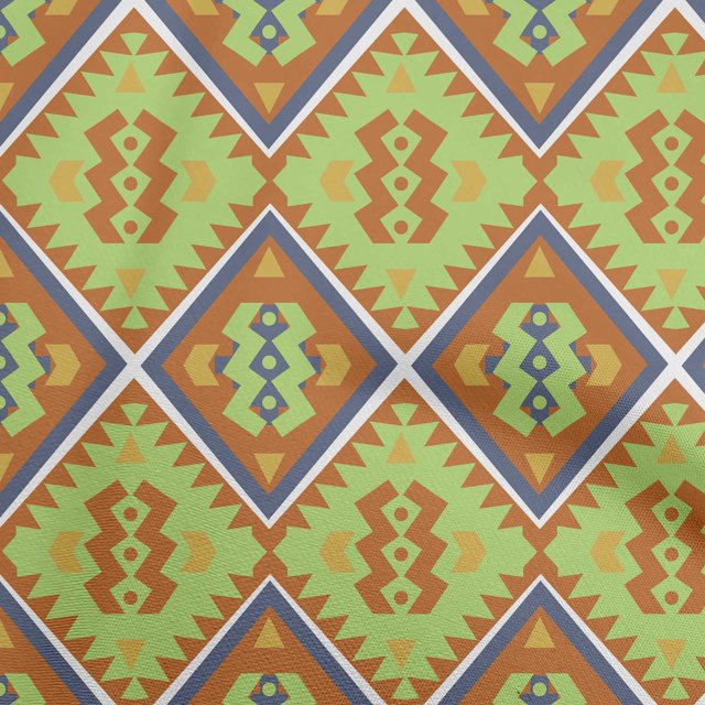 oneOone Rayon Orange Fabric Tribal Craft Projects Decor Fabric Printed By The Yard 56 Inch Wide