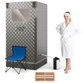 thumbnail image 1 of Costway Portable Steam Sauna for Home Full Body Sauna Box with 3L Steam Generator Grey, 1 of 10