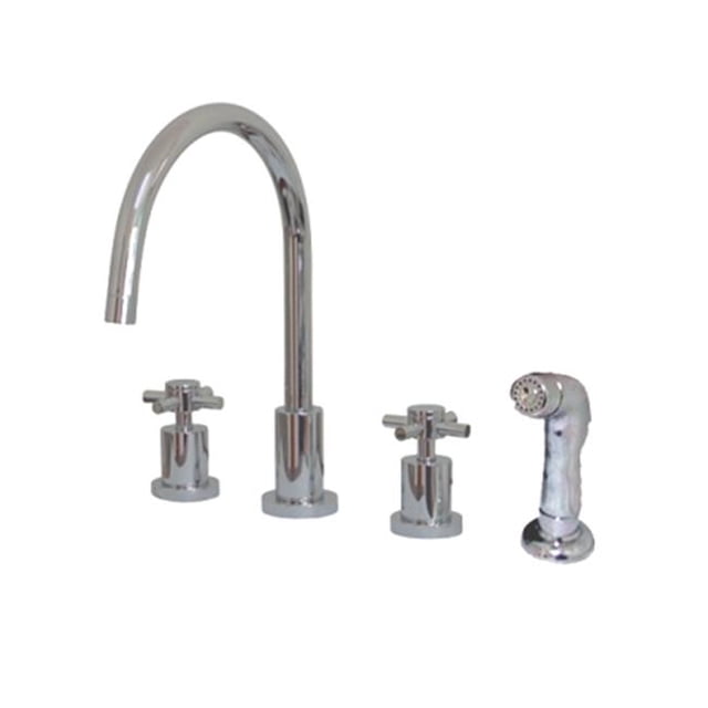 Kingston Brass Ks8721Dx Two Handle Widespread Kitchen Faucet With Plastic Sprayer - Polished Chrome Finish