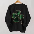 thumbnail image 2 of SDNall Chandail à Manches Longues pour Femmes, Imprimé Trèfle de la Saint-Patrick, Tunique Décontractée Ample à Col en V, 2 of 6