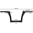 thumbnail image 5 of Krator 1.25" Black Handlebar with 10" Rise - Fat 1 1/4" Ape Hanger Bar Compatible with Harley Low Rider FXLR 2018-2020, 5 of 5