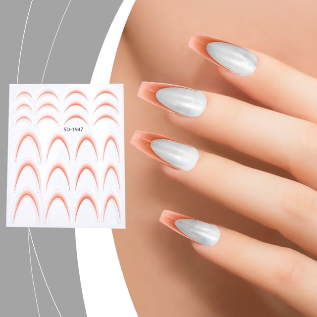 HOARBOEG Nail Gradient French Sticker Crescent Smile Sticker-thin French Lines Arcs-assisted Nail Decal Ornaments Clearance Sale