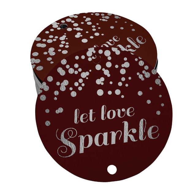 Inkdotpot Silver Foil Paper Hang Tags Let Love Sparkle Wedding Favor Tags 100 Pieces