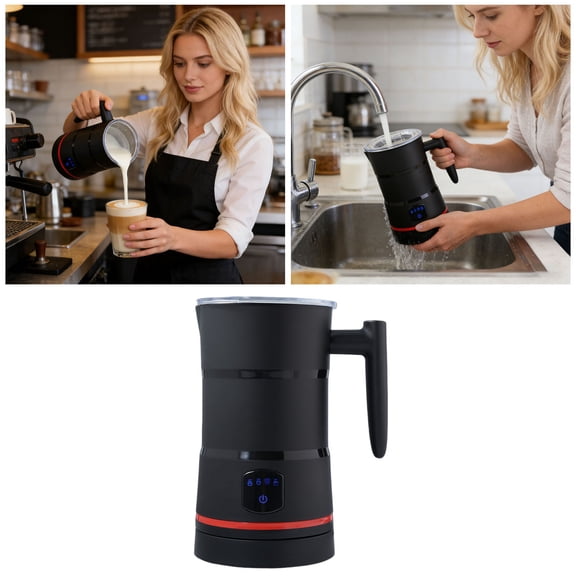BotaniNest Mousseur Automatique Mousseur à Lait Grande Capacité 430 ml Rapide et Silencieux Pichet Détachable 4 en 1 Mousseur Automatique Chaud/froid pour Latte Cappuccino