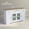 thumbnail image 3 of HOMCOM Buffet Bahut, Armoire de Bar à Café, Blanc Vieilli, 3 of 10