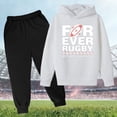 thumbnail image 2 of WEIYLL Ensembles Garçons Tenues à Capuche Football Personnalité Pantalon Imprimé Lettres Football Rugby Activité Complets Blancs 3-4 Ans, 2 of 3