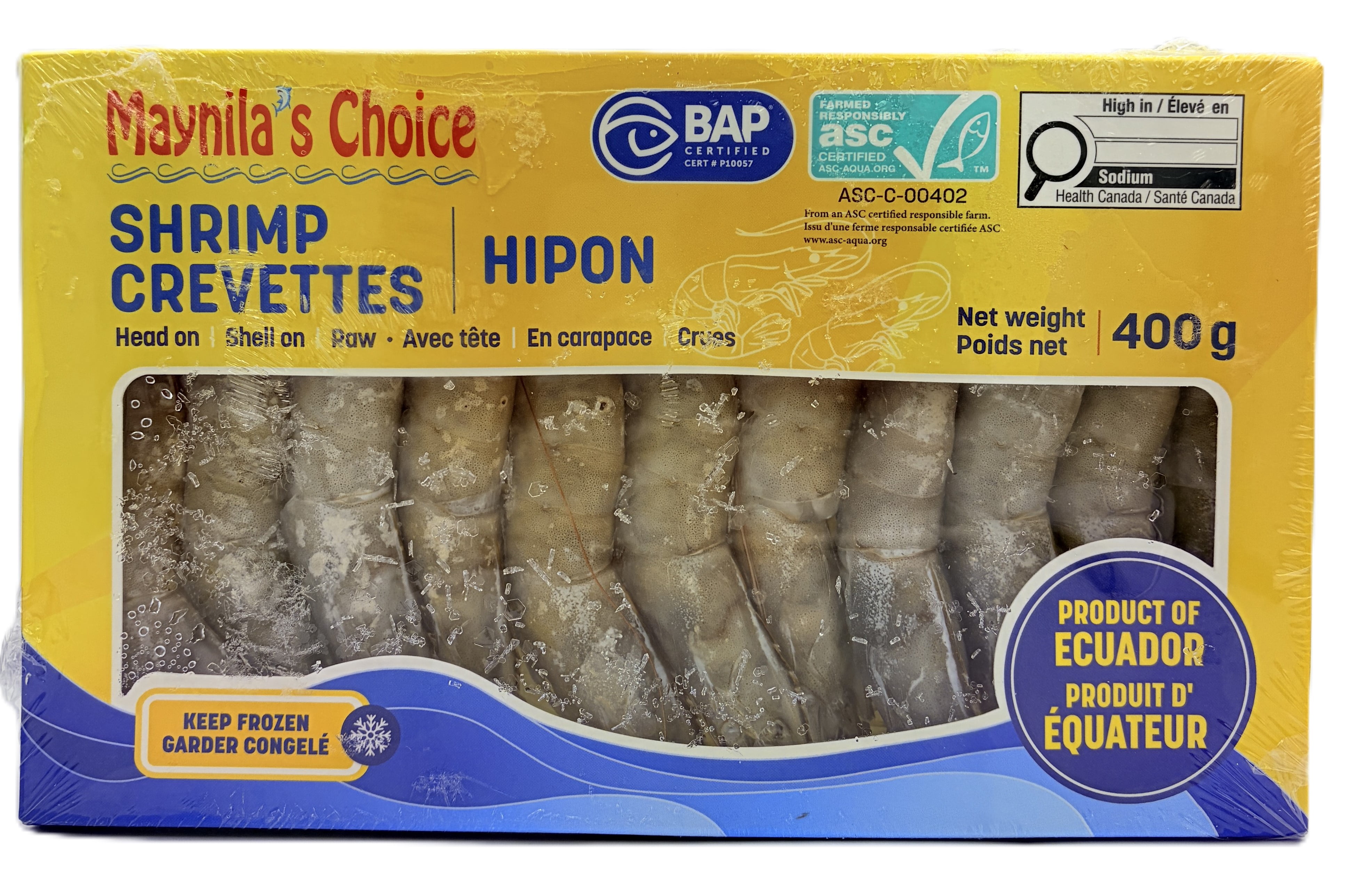Maynila's Choice White Shrimp Hipon in Box, Maynila's Choice White Shrimp Hipon 30- 40 400g