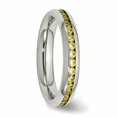 thumbnail image 4 of Bague en Acier Inoxydable 4mm Novembre Jaune CZ 7 Tailles, 4 of 6