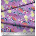 thumbnail image 3 of Soimoi Crepe Silk Fabric Fruits,Swim Ring & Goggles Summer Designs Printed Fabric 1 Yard 42 Inch Wide, 3 of 3