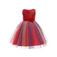 thumbnail image 2 of Kids Little Girl Pageant Party Dresses Colorful Formal Sequin Flower Tulle Tutu, 2 of 4