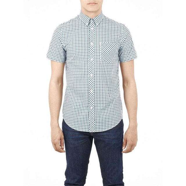 Ben Sherman - Chemise à Carreaux pour Homme à Manches Courtes Boutonnée