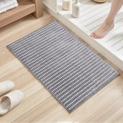 Tyrot Ultra Absorbent Bathroom Rugs,Soft and Plush Bath Mats for Bathroom Non-Slip TPR Backing Bath Mat Machine Washable Grey Bath Rugs for Floor, Tub and Shower, 17x24