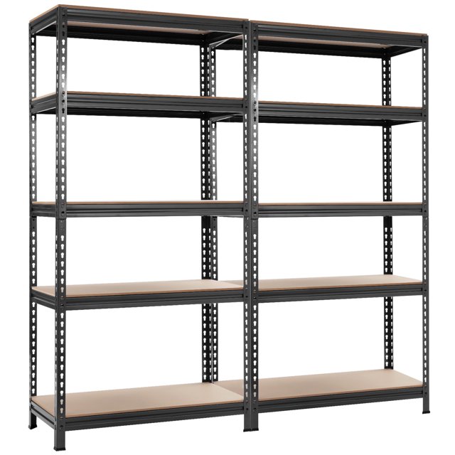 Patiojoy 5-Tier Industrial Steel Storage Shelves Garage Rack with Adjustable Shelves Grey
