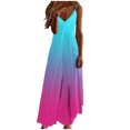 thumbnail image 2 of Ovzne Robes d'Été pour Femmes Robe Robes d'Été pour Femmes Imprimé Sans Manches Col Rond Robe Robes Décontractées Robe de Vacances Imprimée Liquidation, 2 of 5