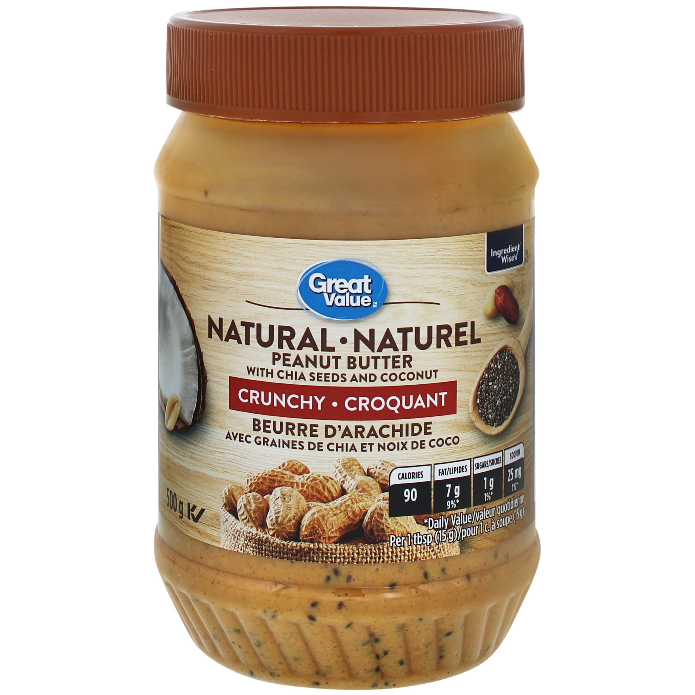 Great Value Crunchy Natural Peanut Butter with Chia Seeds and Coconut