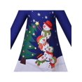 thumbnail image 4 of Robe Fille Bleue Sapin de Noël Snowman Imprimée Décontractée Fête 3 Ans, 4 of 5