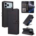 thumbnail image 1 of Premium Wallet Case for iPhone 17 Pro Max with Card Slots & Kickstand, Flip Cover Black, 1 of 7