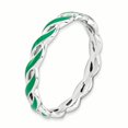 thumbnail image 3 of Bague Émail Verte en Argent Sterling Stackable Expressions Taille 6, 3 of 3