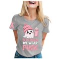 thumbnail image 3 of TSADFHJI Hauts à Manches Longues pour Femmes en Coton Mode Décontractée pour Femmes T-Shirt à Manches Courtes Col Rond Imprimé Gris, 3 of 6