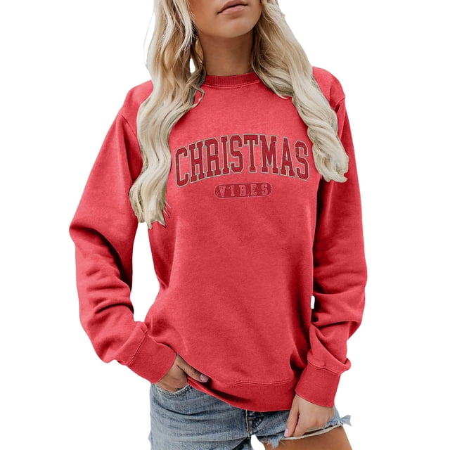 FYEGRE Chandail Sans Capuche à Imprimé pour Femme, Manches Longues, Col Ras du Cou, Décontracté, Doux, Confortable, Blouse, Chemise, Design Unique, Tenue Quotidienne, Vêtement pour les Amoureux de la Nature, Rouge Melon D\'eau, TTG