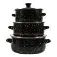 thumbnail image 3 of Siruishop 3 Pieces Enamel Stockpot with Lid Slow Cooker for Restaurant Wedding Kitchen black, 3 of 8