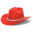 thumbnail image 3 of Men's And Women's Woolen Hats Western Cowboy Top Hat Three Of Rhinestones, 3 of 4