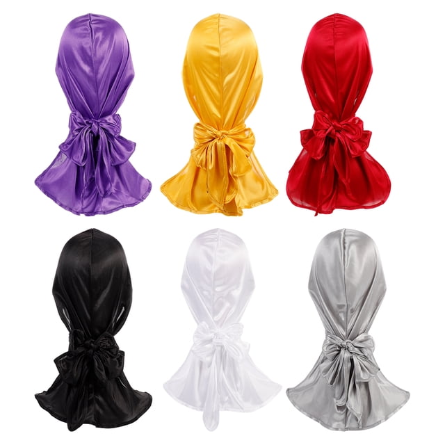 6pcs Multi-use Turban Head Wrap Long Nightcap Hair Loss Head Wrap Caps