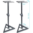 thumbnail image 2 of Duramex (TM) Supports de Haut-Parleurs Améliorés à Hauteur Réglable, Supports de Plancher Deux en un, Base Robuste et Tube Extensible avec Capacité de 44 Lb par Support, Réglage de Hauteur de 27 Pouces-43 Pouces, 2 of 6