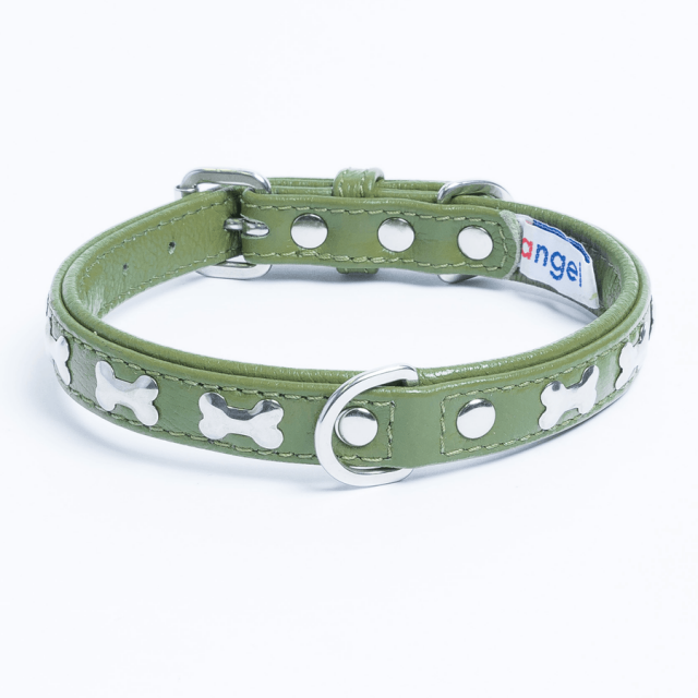 ROTTERDAM Os Collier pour Chien en Cuir Os à Rangée Simple