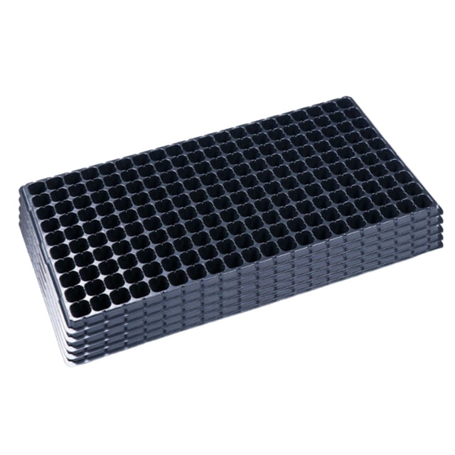 CJiaWei 5pcs 200 Lids Growing Trays Mini Cells Germination Vegetable Trays Heavy Duty Sprout Growing Flat Sprout Tray For Transplant Growing Microgreens