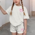 thumbnail image 4 of Robe d'Été à Manches Courtes Haut à Manches Courtes et Short Ensemble Deux Pièces pour Enfants Mignonne Détente d'Été Col Rond, 4 of 6