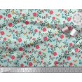 thumbnail image 3 of Soimoi Green Japan Crepe Satin Fabric Insect,Bird & Floral Artistic Print Fabric by Yard 42 Inch Wide, 3 of 3
