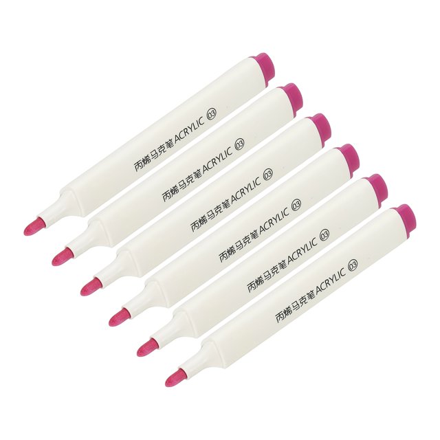 Uxcell Acrylic Paint Marker Pens Acrylic Paint Pens Waterproof Paint Art Marker Pen Water Based Paint Pen for DIY Craft Rose Red