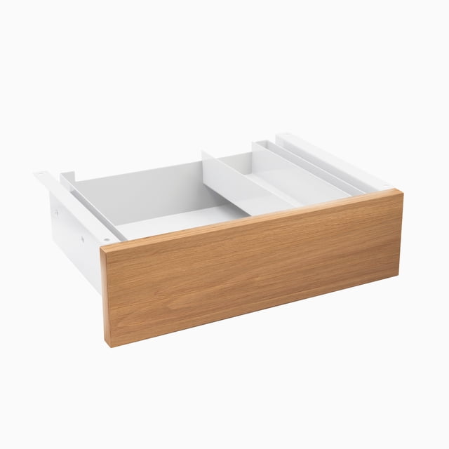 Desky Minimal Under Desk Drawer - Red Oak Hardwood / White