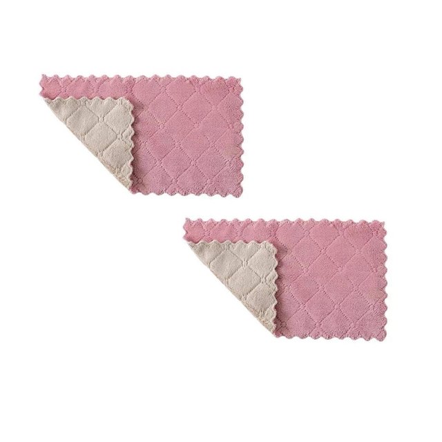 Oleegame 2PC Ten Dollar Items 5PCS Rag Dish Cloth Water Absorption Thickening Pot Washing Towel Table Home Kitchen Dishcloth