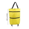 thumbnail image 3 of WHEANG Sac à Outils Chariot de Magasinage Sac Portable Multifonction Sac Fourre-Tout Pliable Chariot de Magasinage Sacs d'Épicerie Réutilisables avec Roues Chariot d'Épicerie Roulant Taille Unique Jaune, 3 of 4