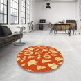 thumbnail image 4 of Ahgly Company Tapis d'Intérieur Lavable à la Machine, Carré, Transitionnel, Orange, Tapis de Zone, 6 Pieds Carré, 4 of 7