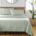 thumbnail image 4 of Better Homes & Gardens 300 Thread Count Cotton Sateen Bed Sheet Set, Soft Sea, 4-Piece, King, 4 of 5