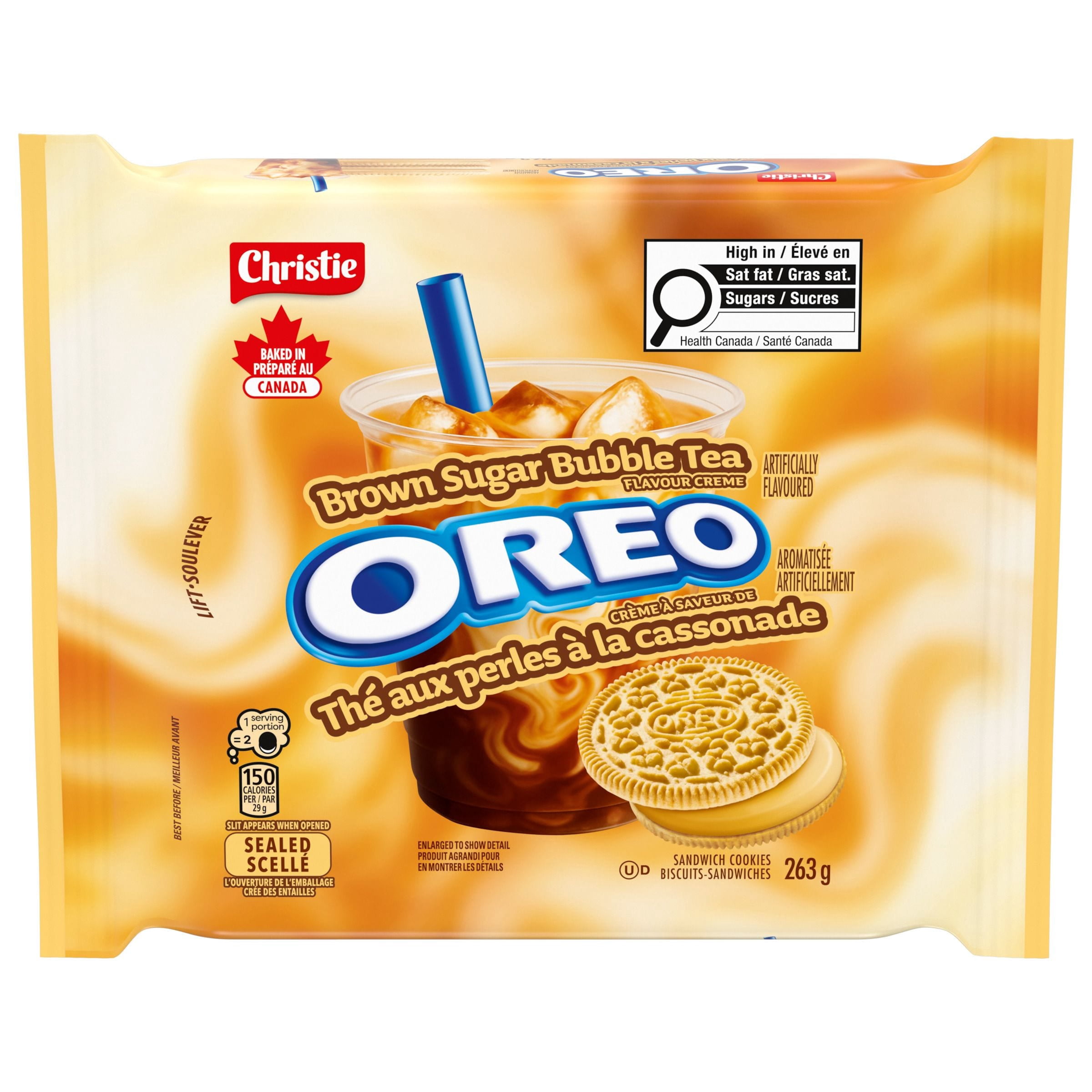Oreo Brown Sugar Bubble Tea Flavoured Cookies, Baked in Canada