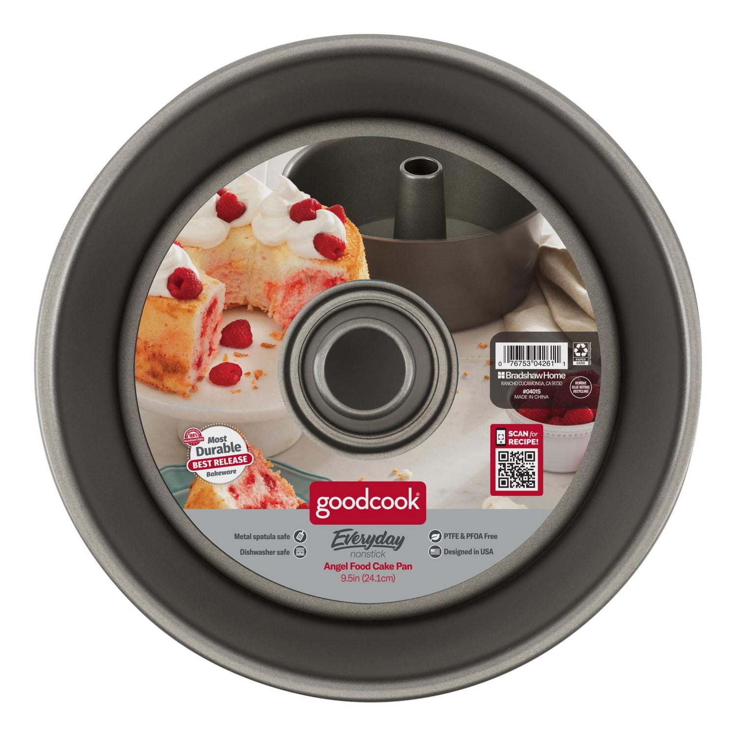 GoodCook Everyday Nonstick Steel Angel Food Pan, 9.5", Gray