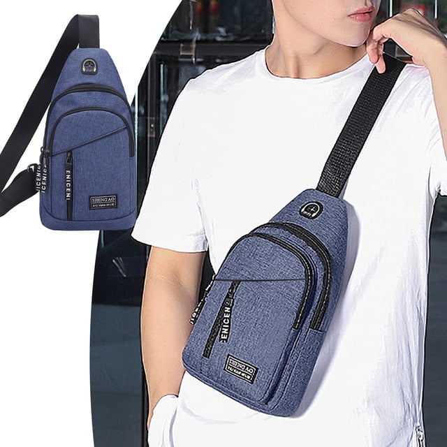Dvkptbk Strap Bag Crossbody Backpack with Hole Strap Backpack Hiking Backpack Multipurpose Crossbody Chest Bag Men Chest Bages Storage & Organization