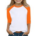 thumbnail image 2 of Girls' 3/4 Sleeve T Shirts Summer Cute Crewneck Basic Tees Casual Blouse, 2 of 7