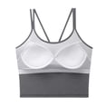 thumbnail image 2 of Yuyuzo Womens Tank Tops Sleeveless Spaghetti Strap Padded Sports Bra Square Neck Workout Basic Crop Tops, 2 of 3