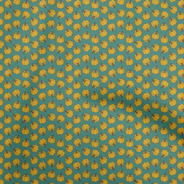 oneOone Rayon Teal Green Fabric Pumpkin Sewing Craft Projects Fabric Prints By Yard 56 Inch Wide