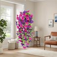 thumbnail image 2 of JilgTeok 5 Packs Simulated Roses Artificial Flower Plastic Wrapping Plants Fake Flowers Vines for Home Garden Porch Yard Living Room Ceiling Spring Decoration Clearance, 2 of 8
