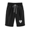 thumbnail image 2 of Shorts for Women, Women Elastic Waist Love Printed Drawstring Shorts, 2 of 3