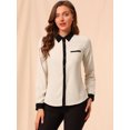 thumbnail image 3 of INSPIRE CHIC Chemise de Travail à Manches Longues pour Femme à Blocs de Couleur Boutonnée, 3 of 6