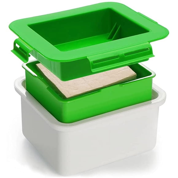 Tofu Press, Tofu Press Maker with Water Collecting Tray, Middle Strainer & Top Lid, Homemade Tofu Press Tofu Press Drainer Easily Remove Water from Tofu and Other Food for Better Taste